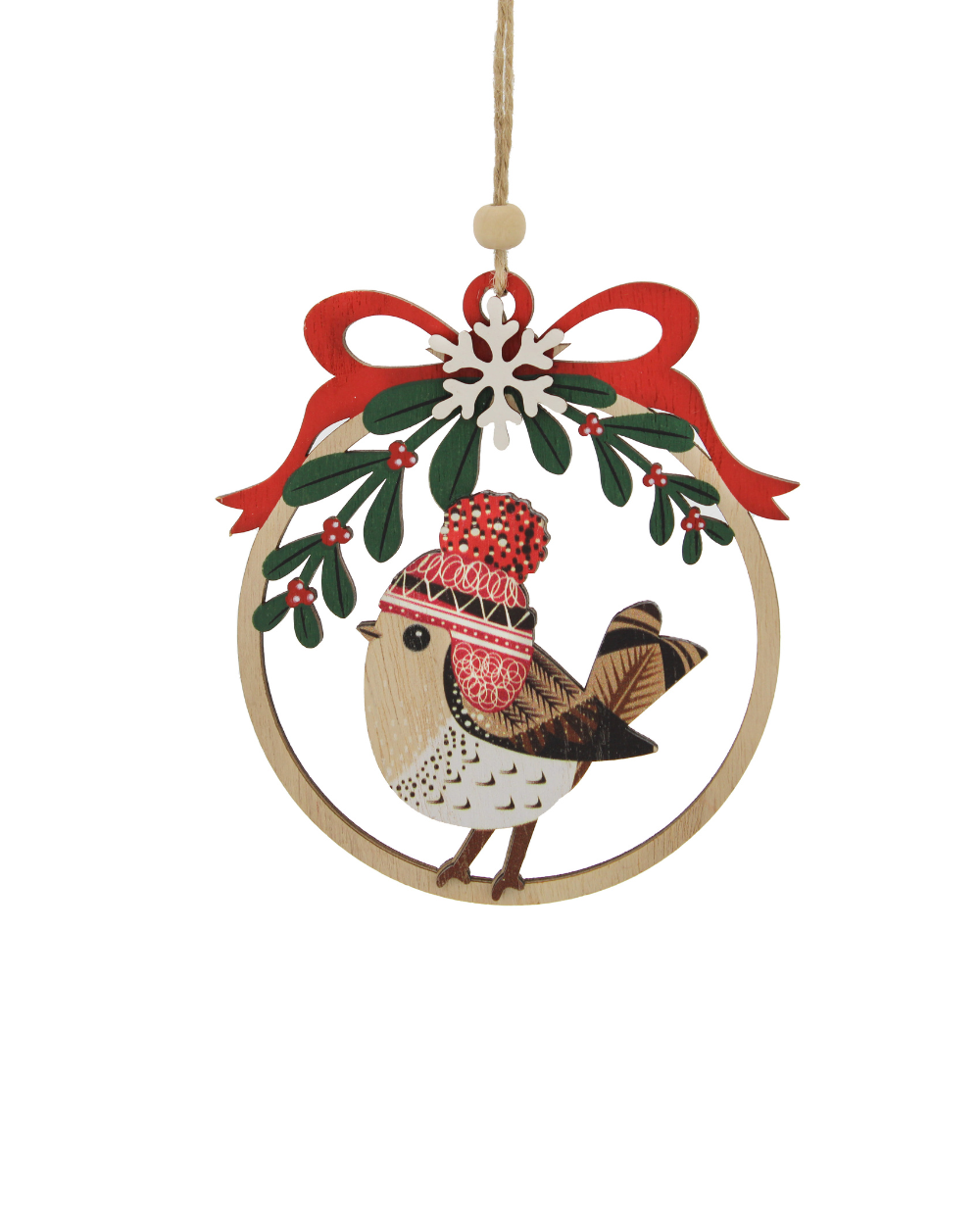 Robin Wooden Laser Cut Christmas Tree Decoration