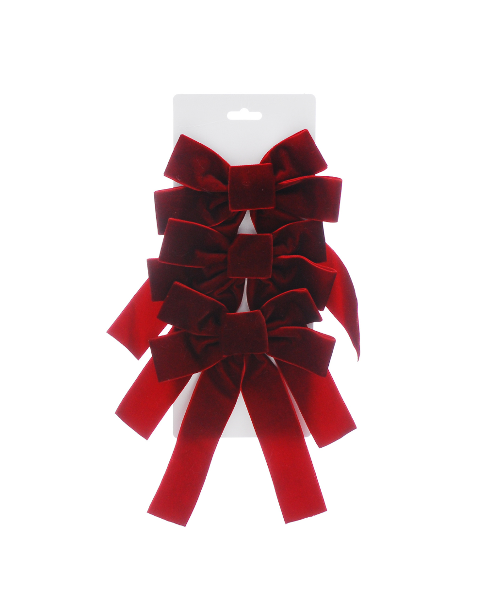 Burgundy Velvet Bows 3 Pack 24cm