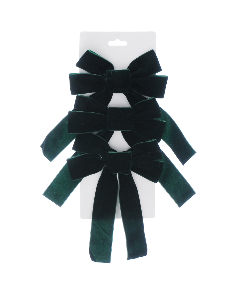Dark Green Velvet Bows 3 Pack 24cm