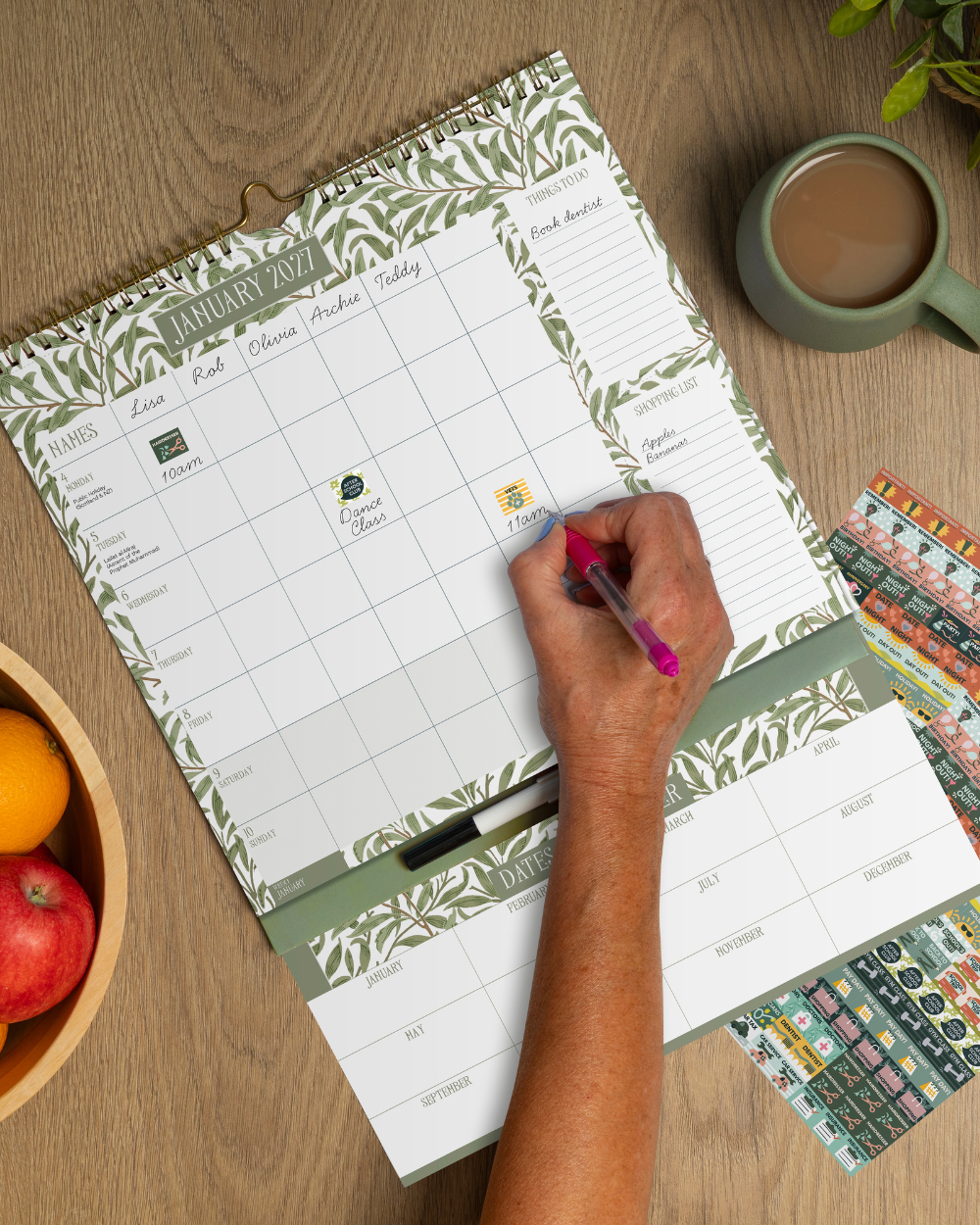 2027 Weekly Family Planner Organiser William Morris