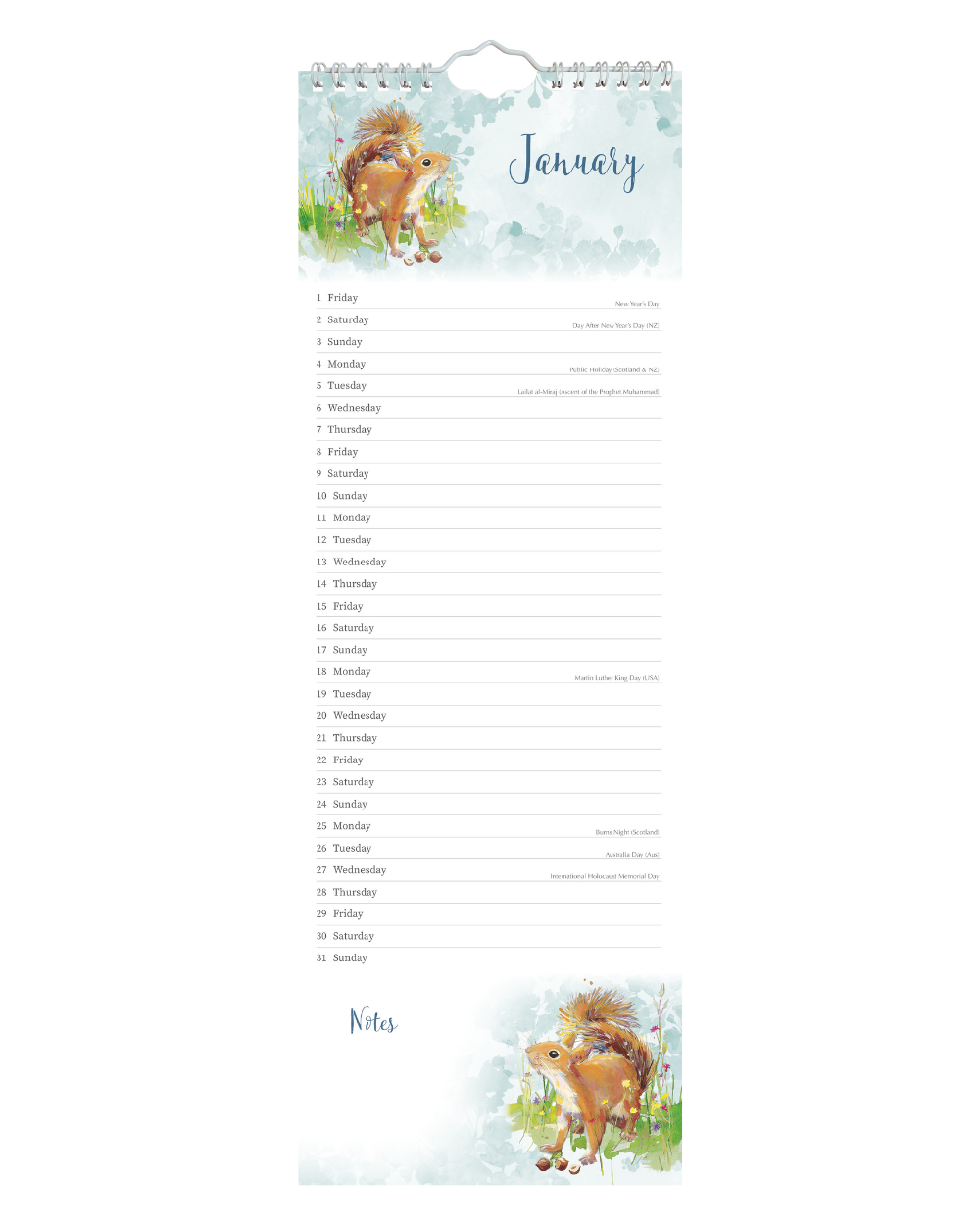 The Wildlife 2027 Slim Calendar