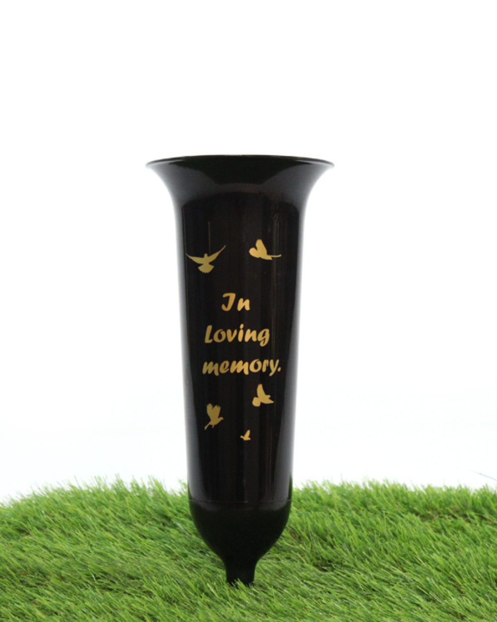 In Loving Memory Grave Vase Black