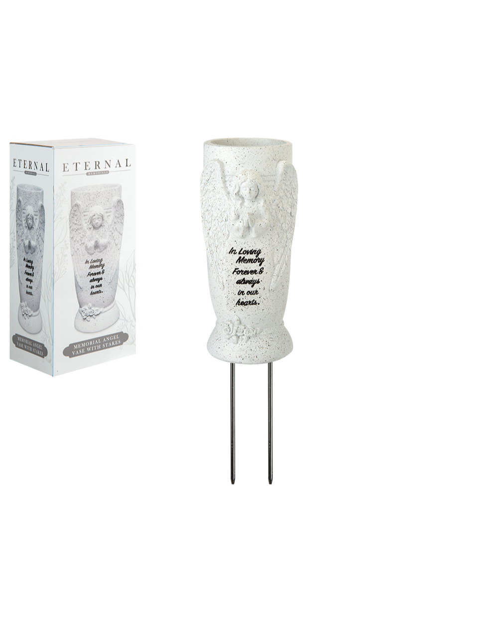 Memorial Angel Vase With Stakes In Loving Memory