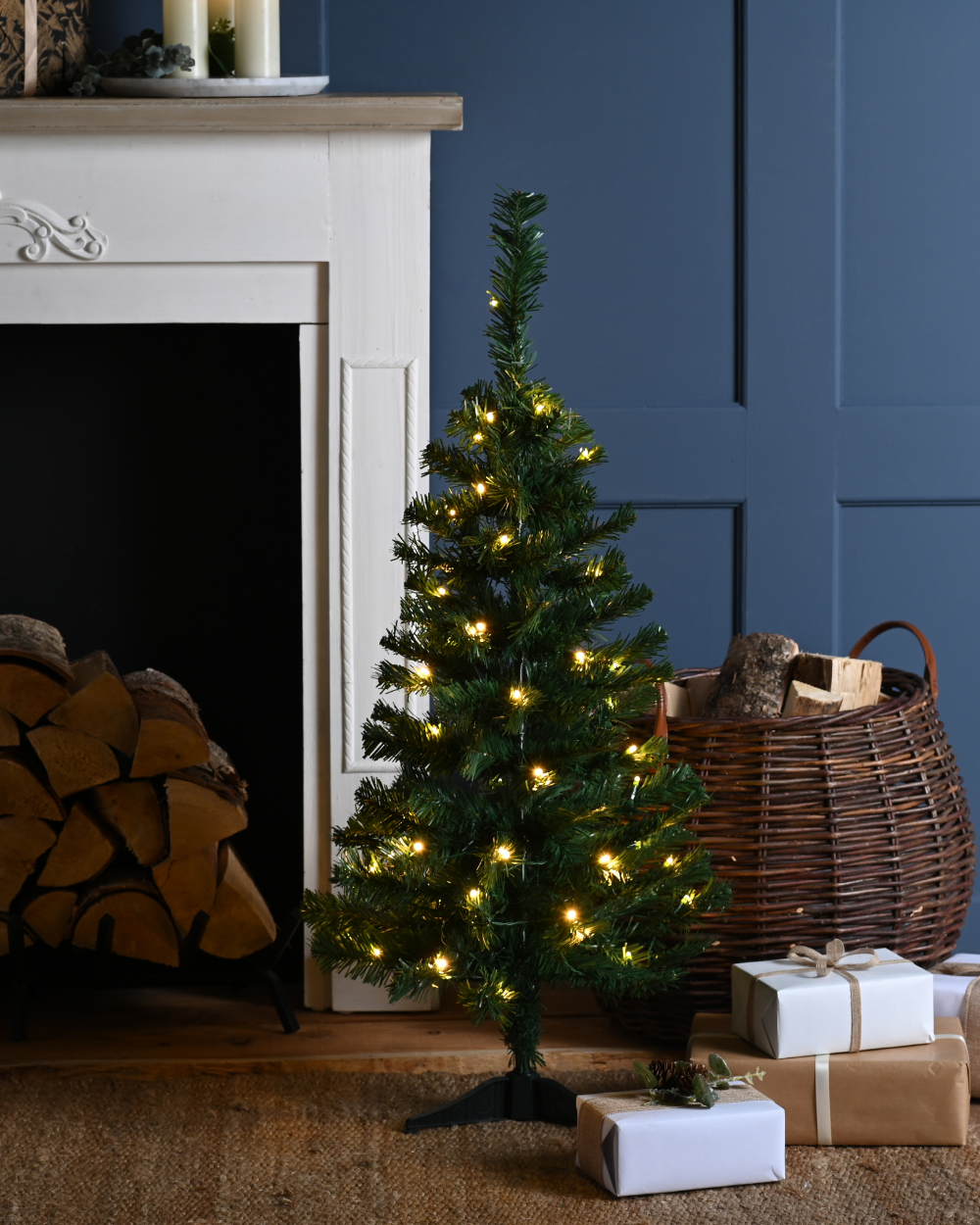 Prelit Green Table Christmas Tree 90cm