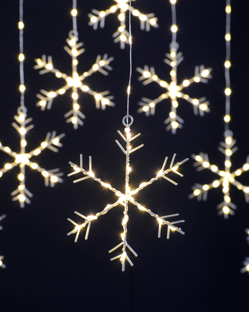 Christmas Snowflake Curtain Light Warm White