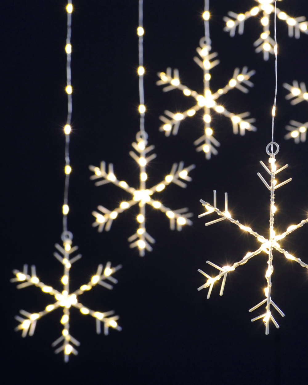 Christmas Snowflake Curtain Light Warm White