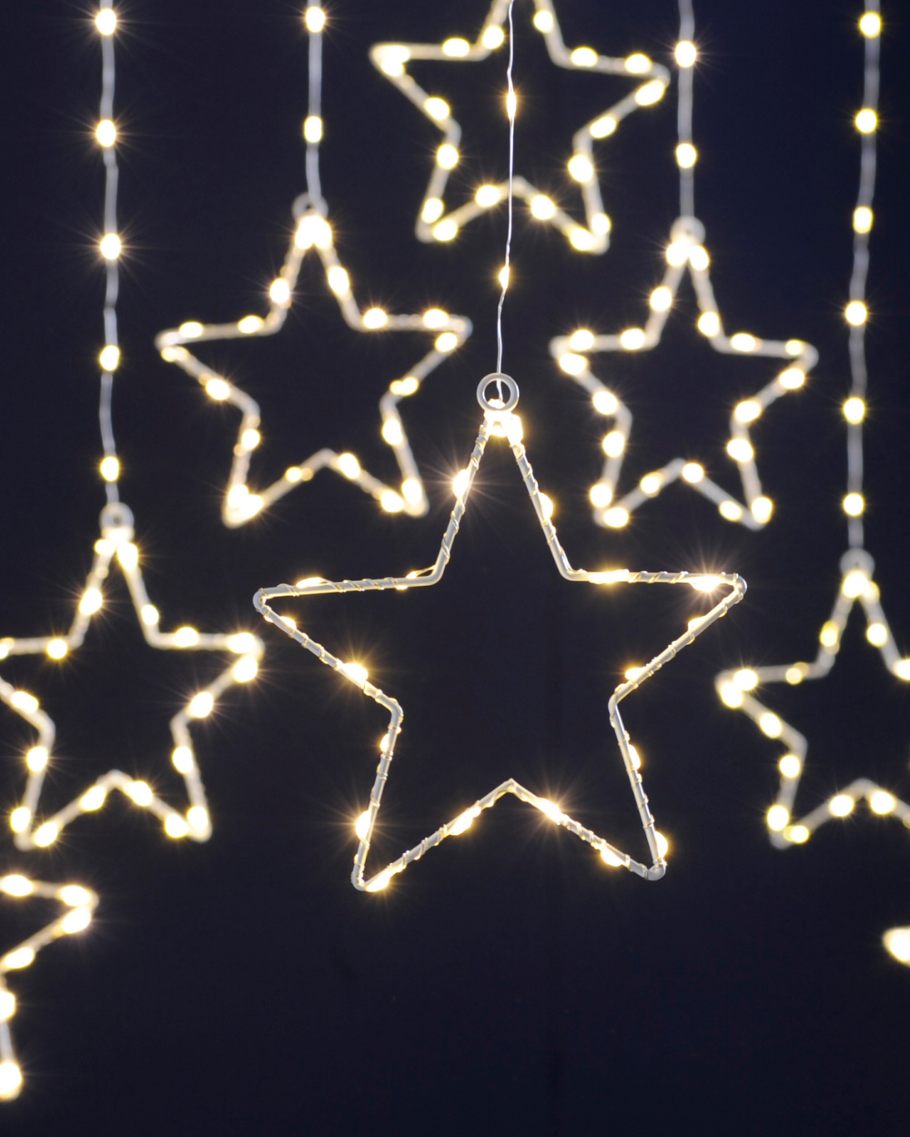Christmas Star Curtain Light Warm White
