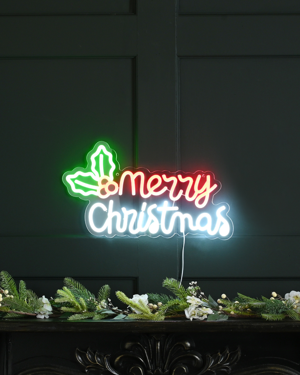 Neon Flex Merry Christmas Sign Hanging