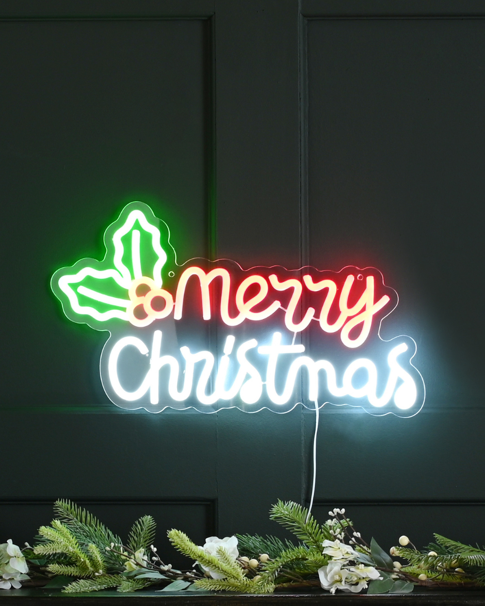 Neon Flex Merry Christmas Sign Hanging