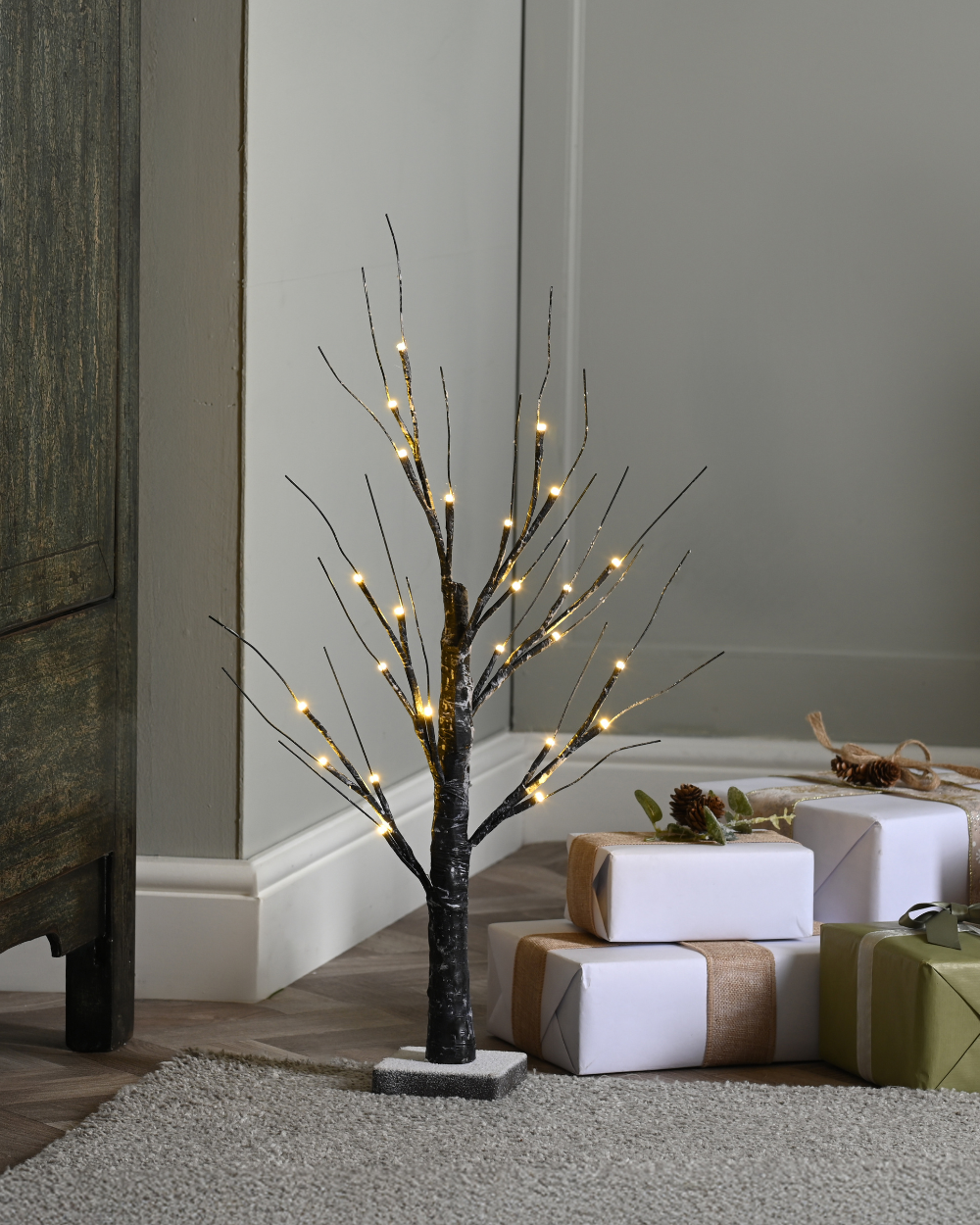 Snowy Brown Mini Christmas Tree 60cm
