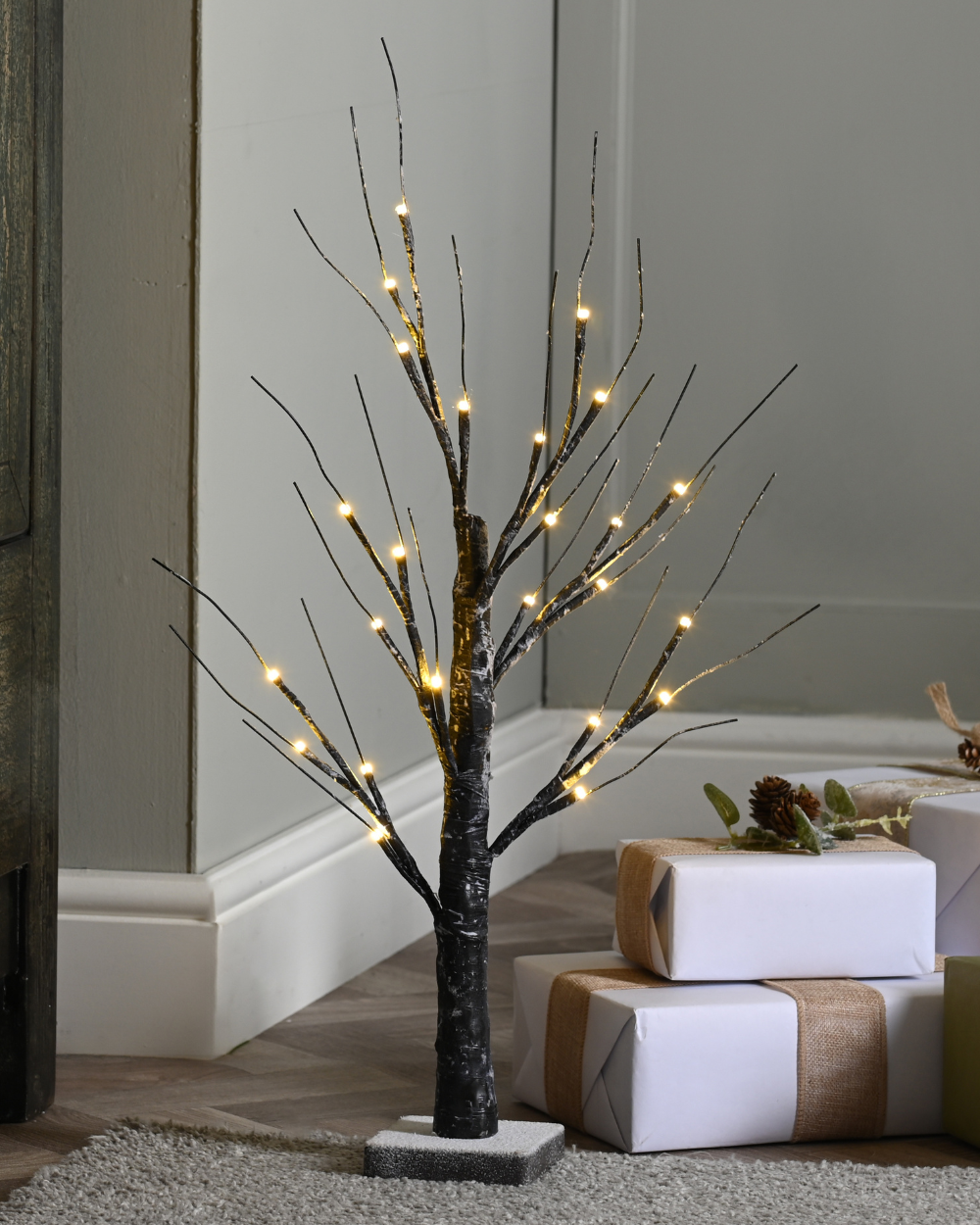 Snowy Brown Mini Christmas Tree 60cm