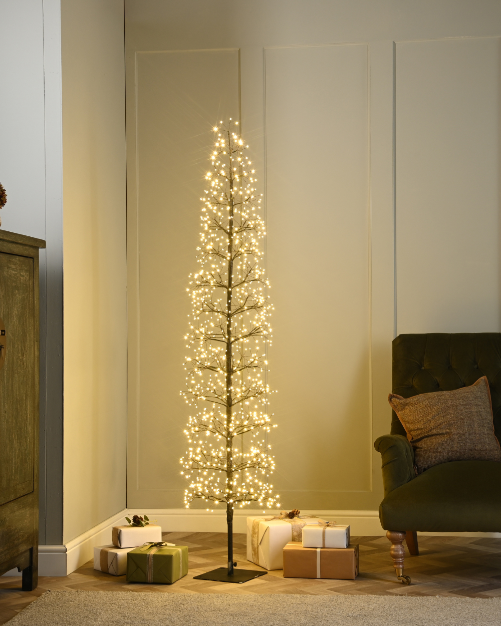 Slim Black Microdot Starburst Tree 150cm