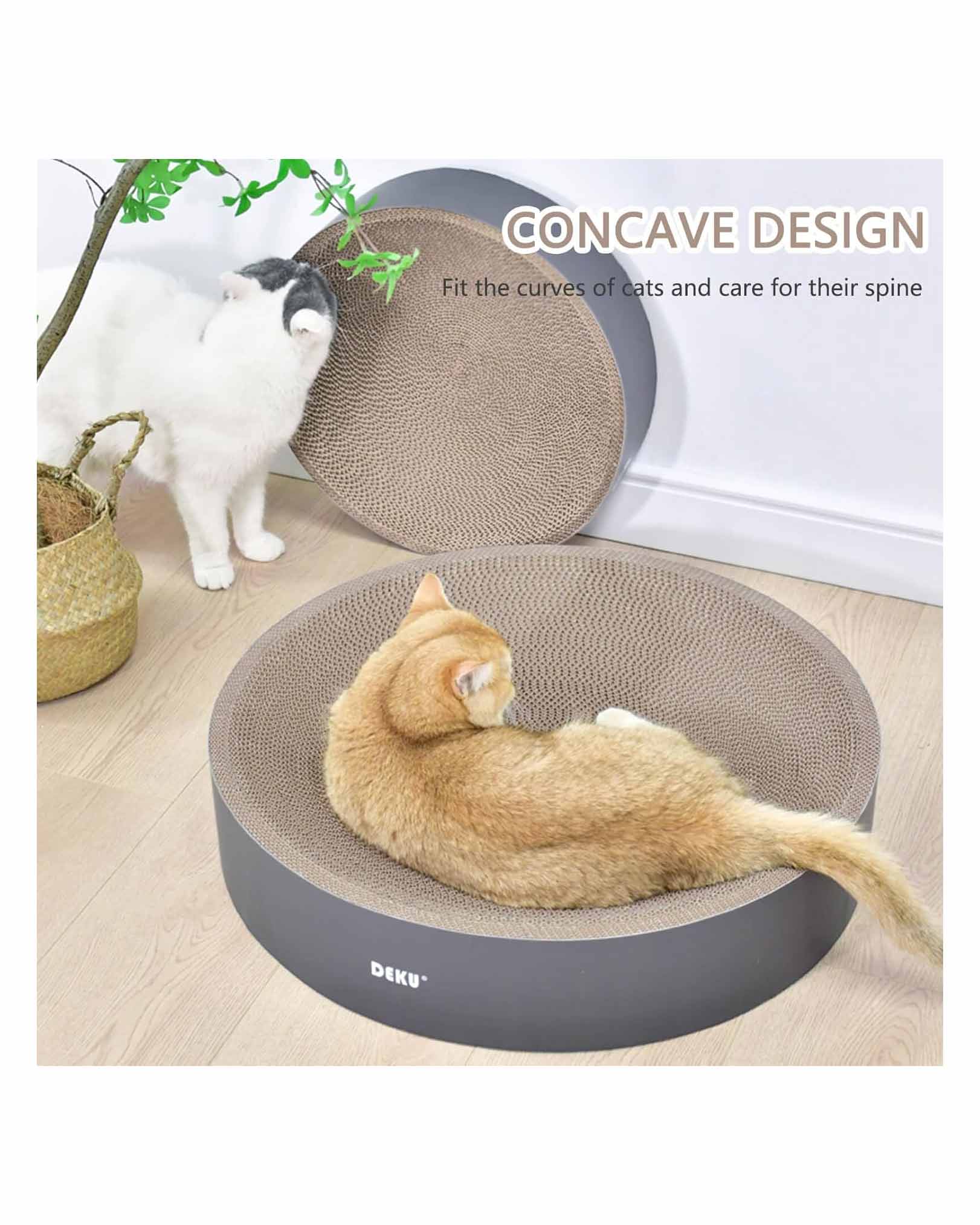 2 in 1 Cat Scratch Bed Round Corrugated Cardboard Refill 50cm