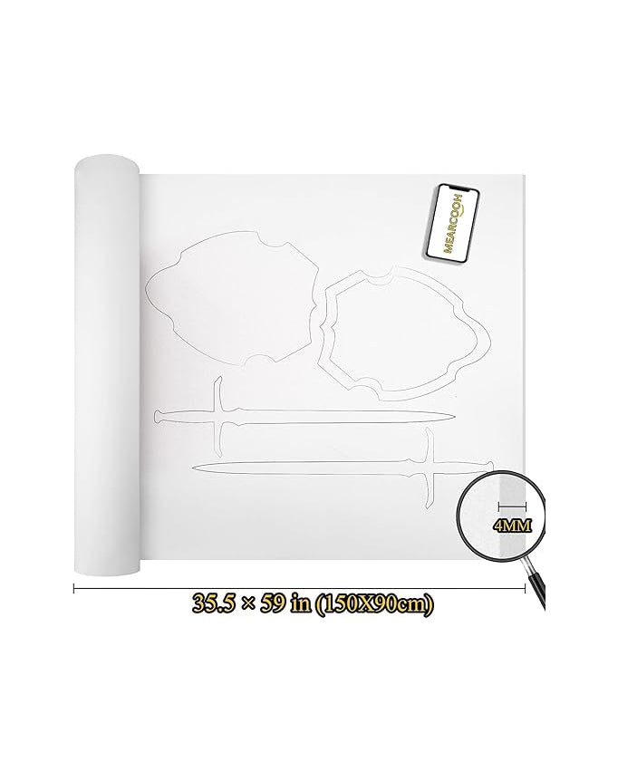 2-Pack White EVA Craft Foam Sheets 4mm Thick 35.5''x59''