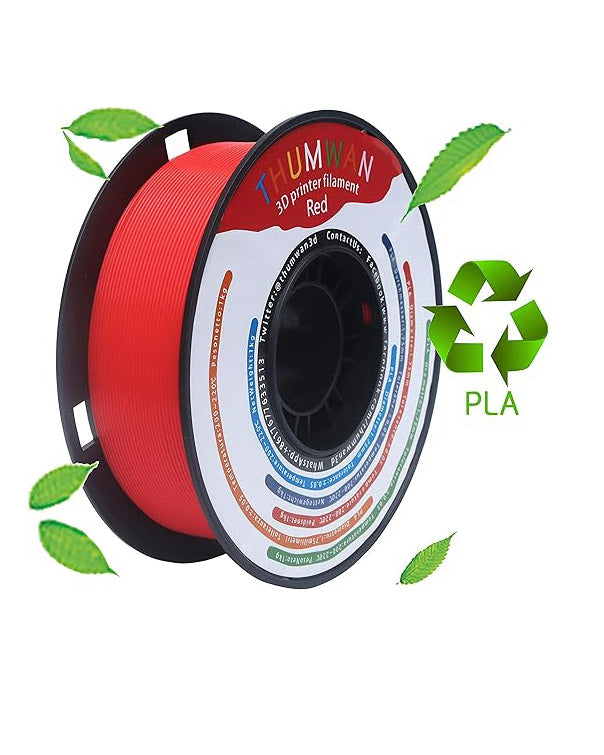 THUMWAN 3D Printer Filament PLA 1.75mm Red 1Kg 1Spool
