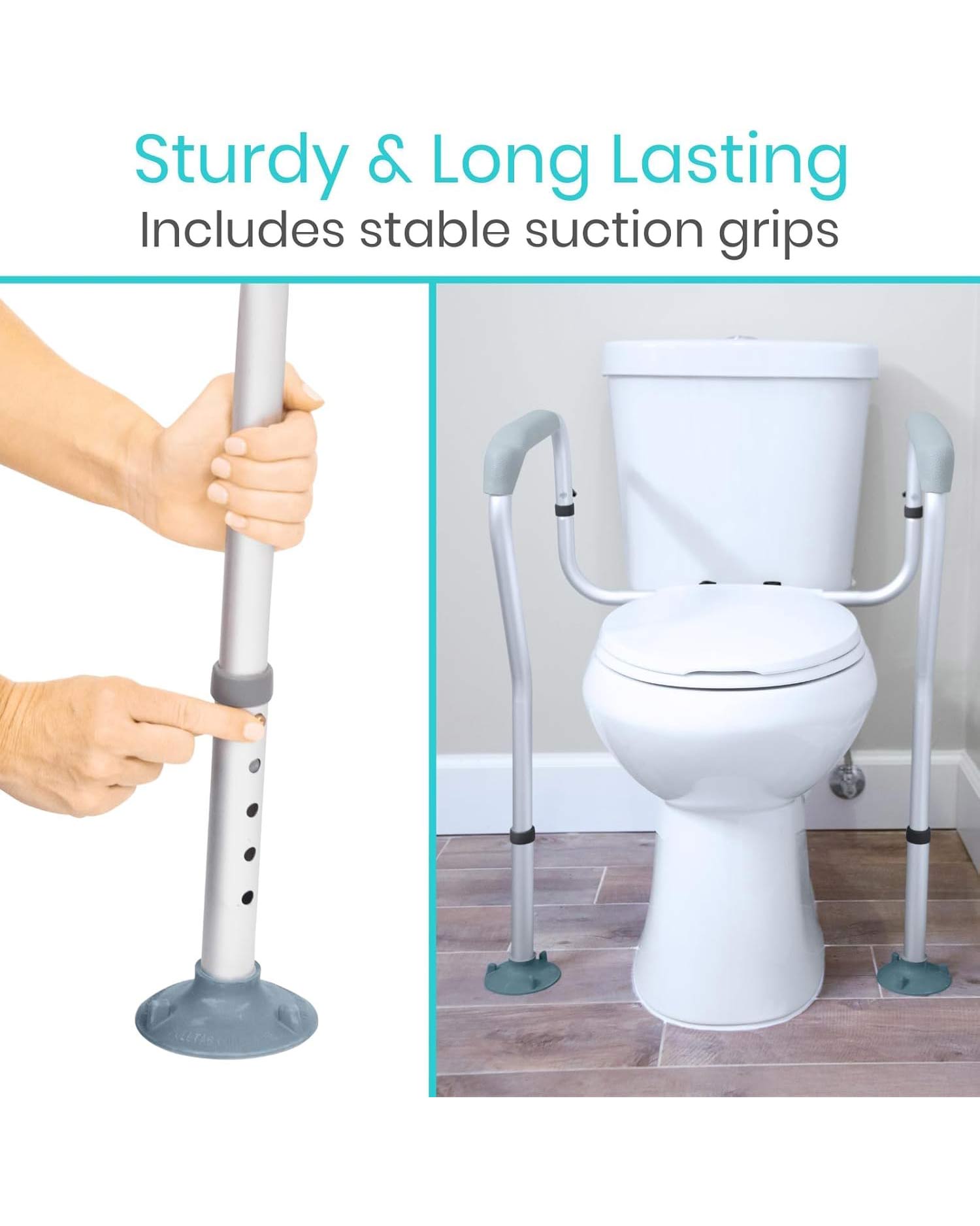 Vive Toilet Rail Bathroom Safety Frame Grab Bar
