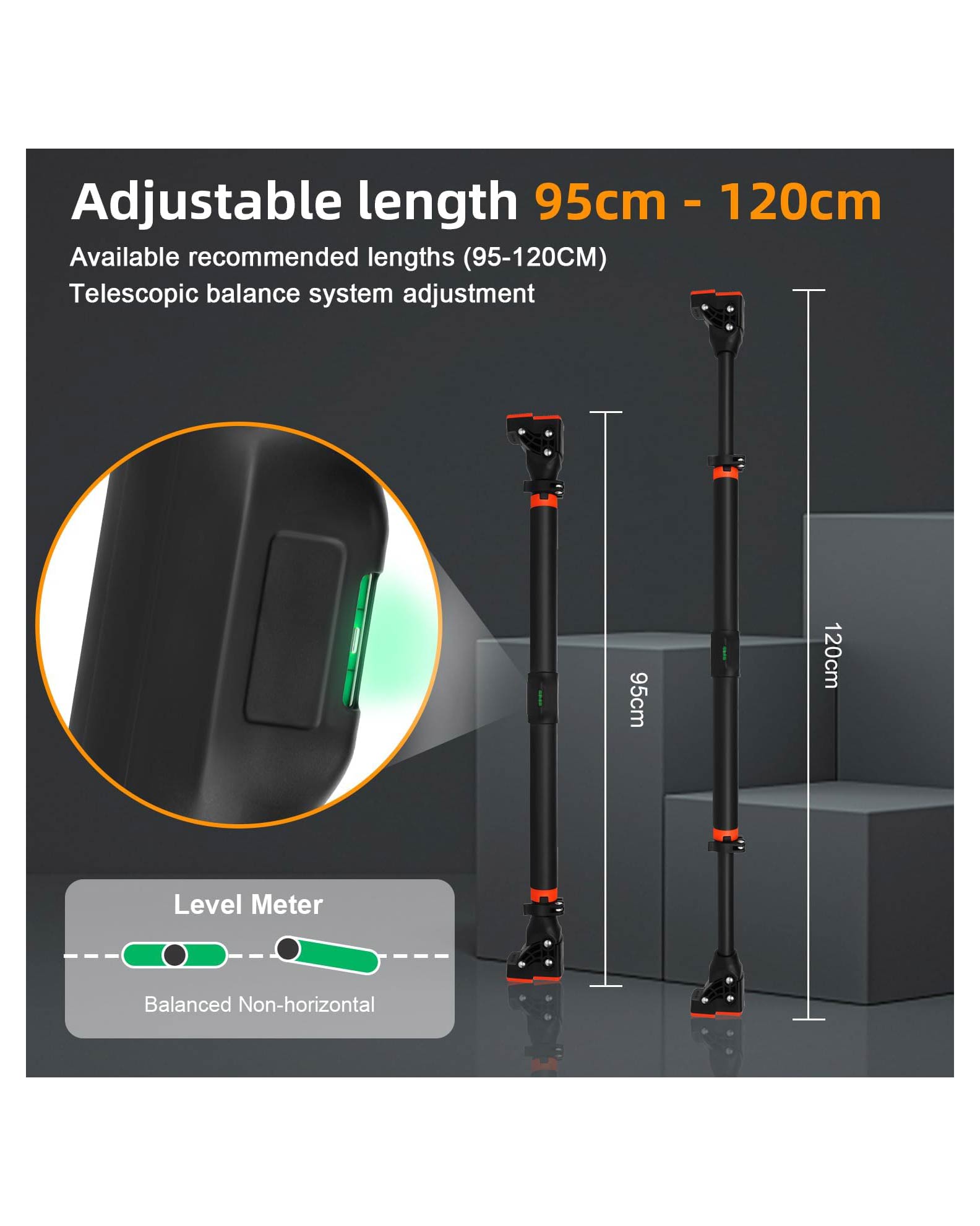 Door Frame Pull-Up Bar Innovative Thread Lock 95-120cm