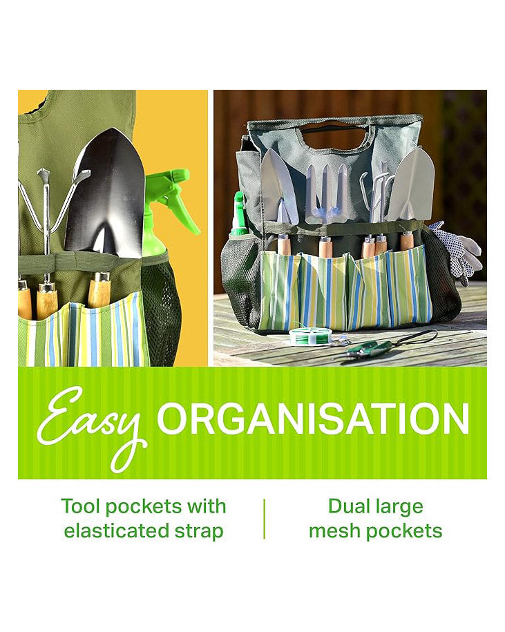 Plant Theatre Essential Garden Tool Bag with Tools Green
