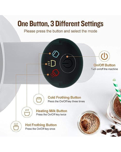 Electric Milk Frother Steamer for Hot or Cold Frothing