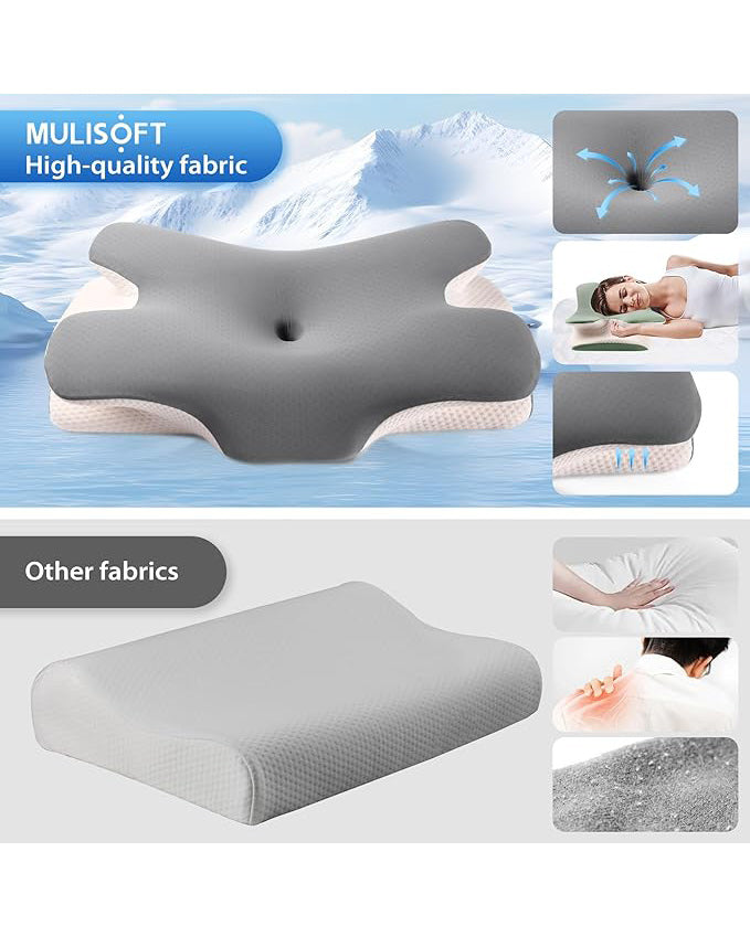 MULISOFT Memory Foam Pillow Ergonomic Grey