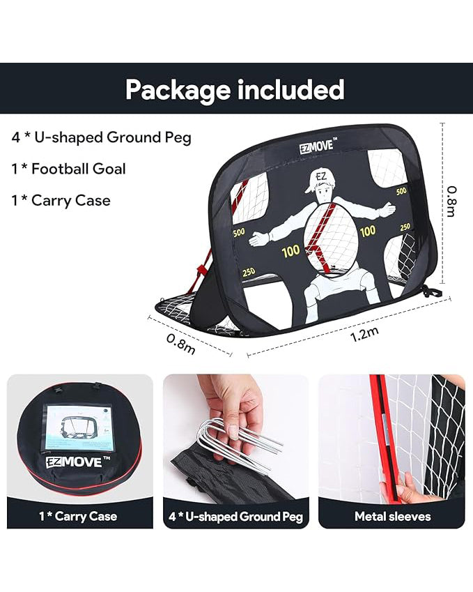 Portable Pop-Up Football Goal Set for Kids 80x120x80cm