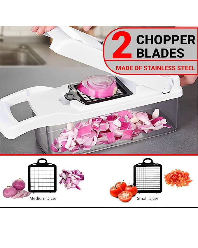 MEHROSH 9-in-1 Manual Vegetable Chopper Dicer White Black