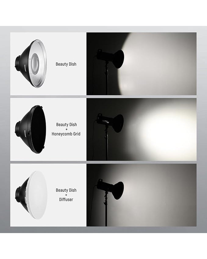 NEEWER 12"/30cm Metal Beauty Dish Bowens Mount Reflector Kit