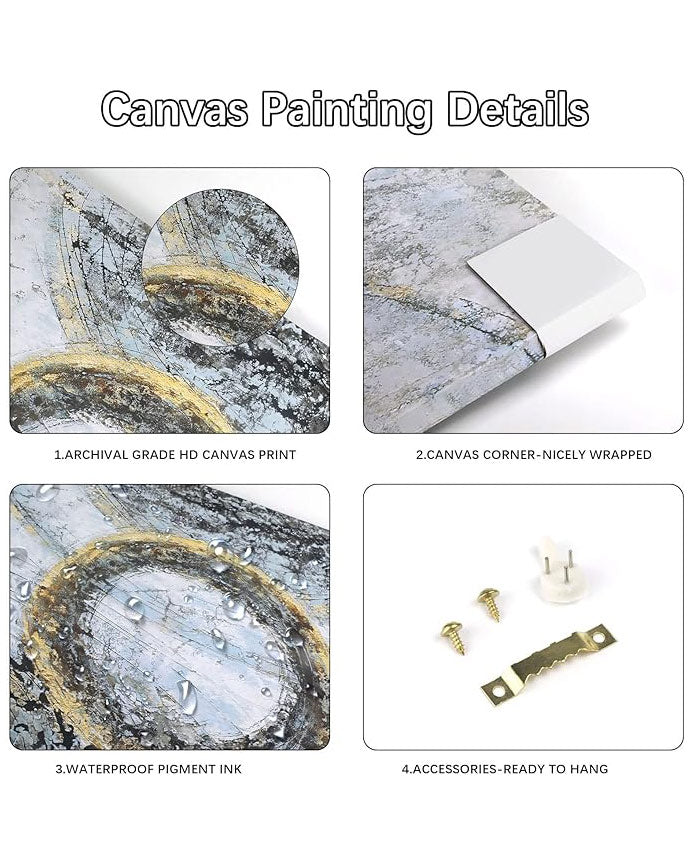 3 Panels Canvas Wall Art Tropical Palm Gold Leaves 70x50cm