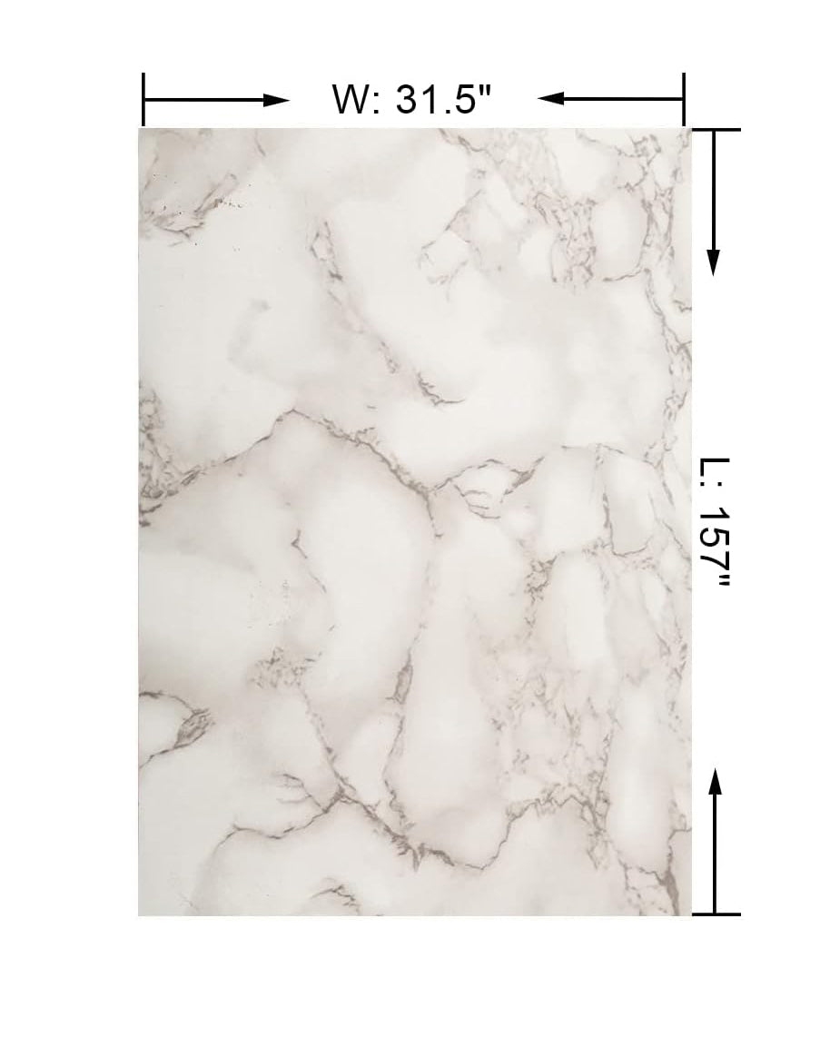 Vinyl Decorative Film Marble Wallpaper Peel Stick White 80x400cm