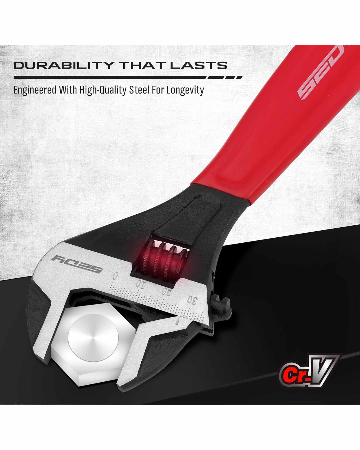 SEDY Adjustable Wrench Set Pipe Spanner: 6" 8" 10"