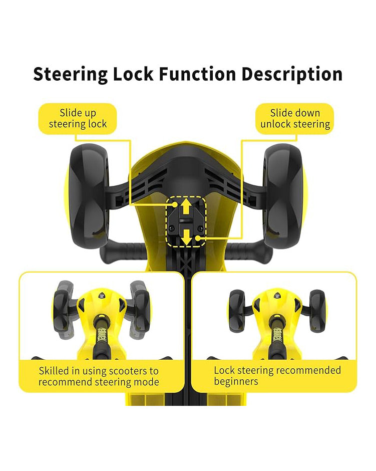 IMMEK Kids Scooter LED Light-Up Wheels Adjustable Yellow