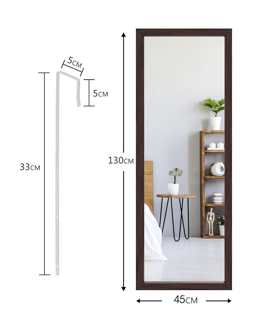 Poshions Full Length Door Wall Mirror Black 130x45cm