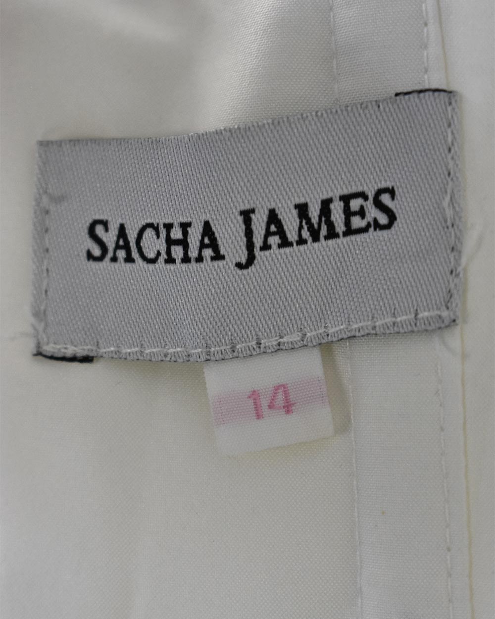 Sacha James Ivory Halter Neck Wedding Dress Size 14