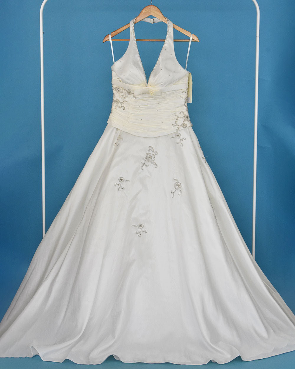 Sacha James Ivory Halter Neck Wedding Dress Size 14