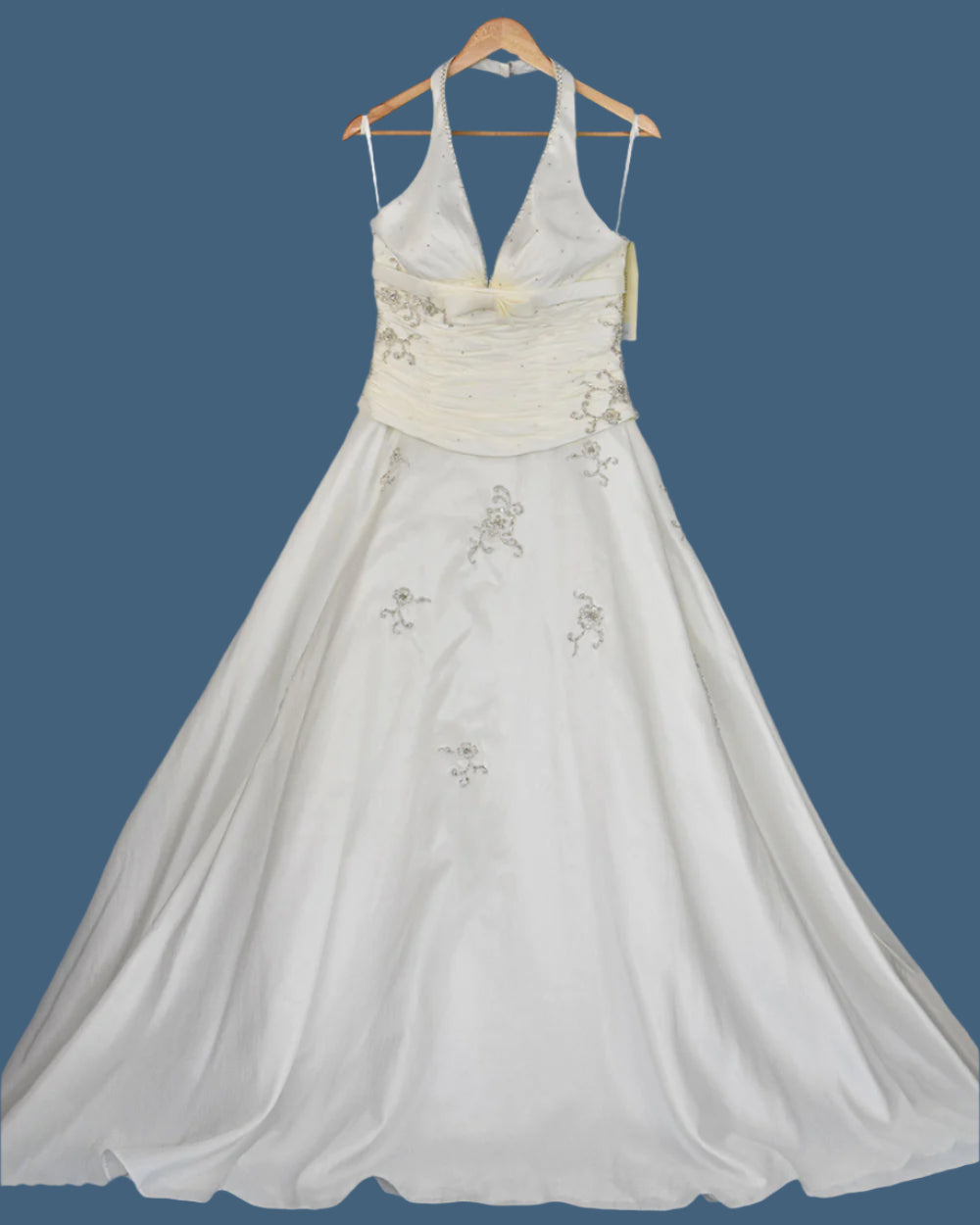 Sacha James Ivory Halter Neck Wedding Dress Size 14