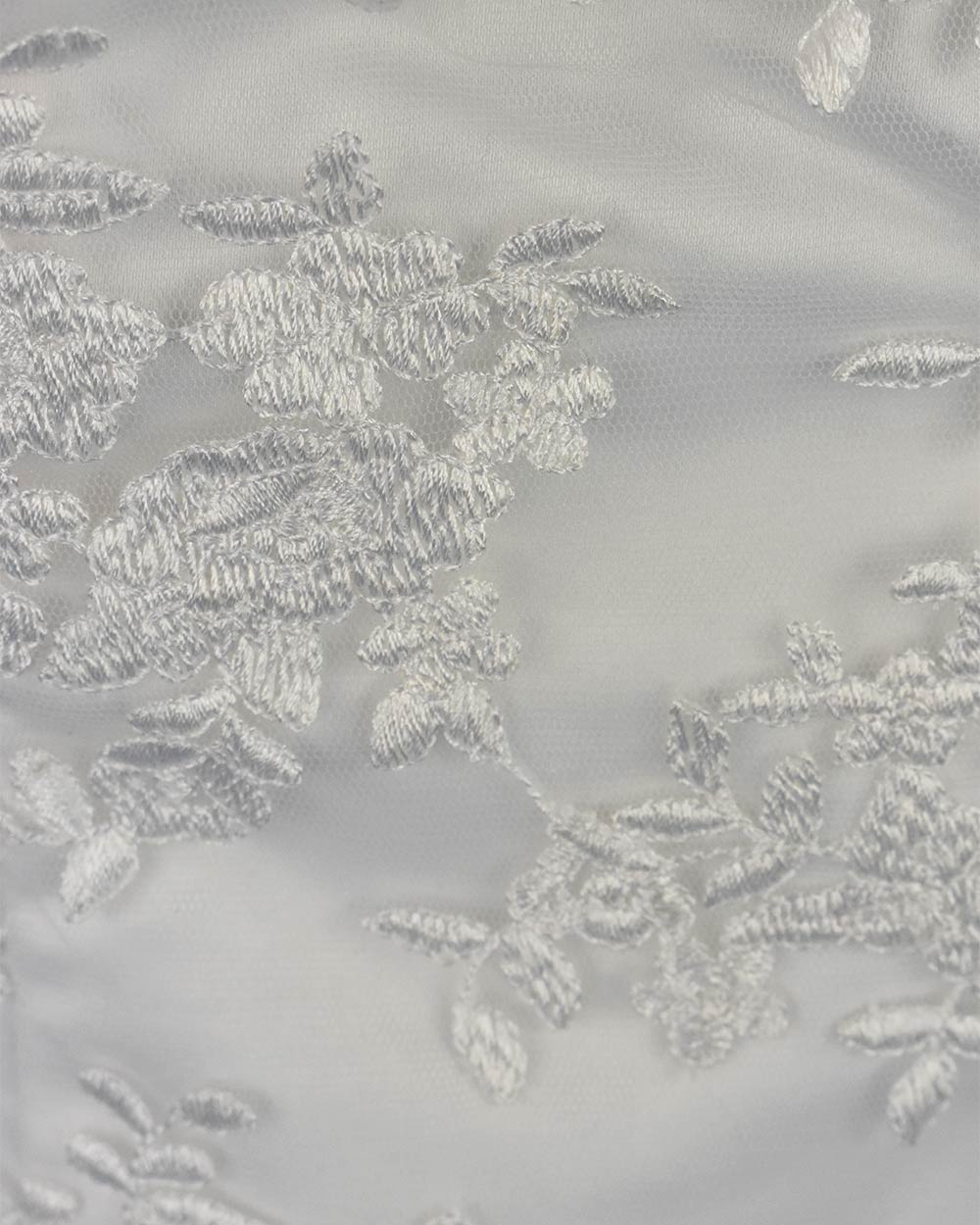 White Strapless Floral Lace Wedding Dress
