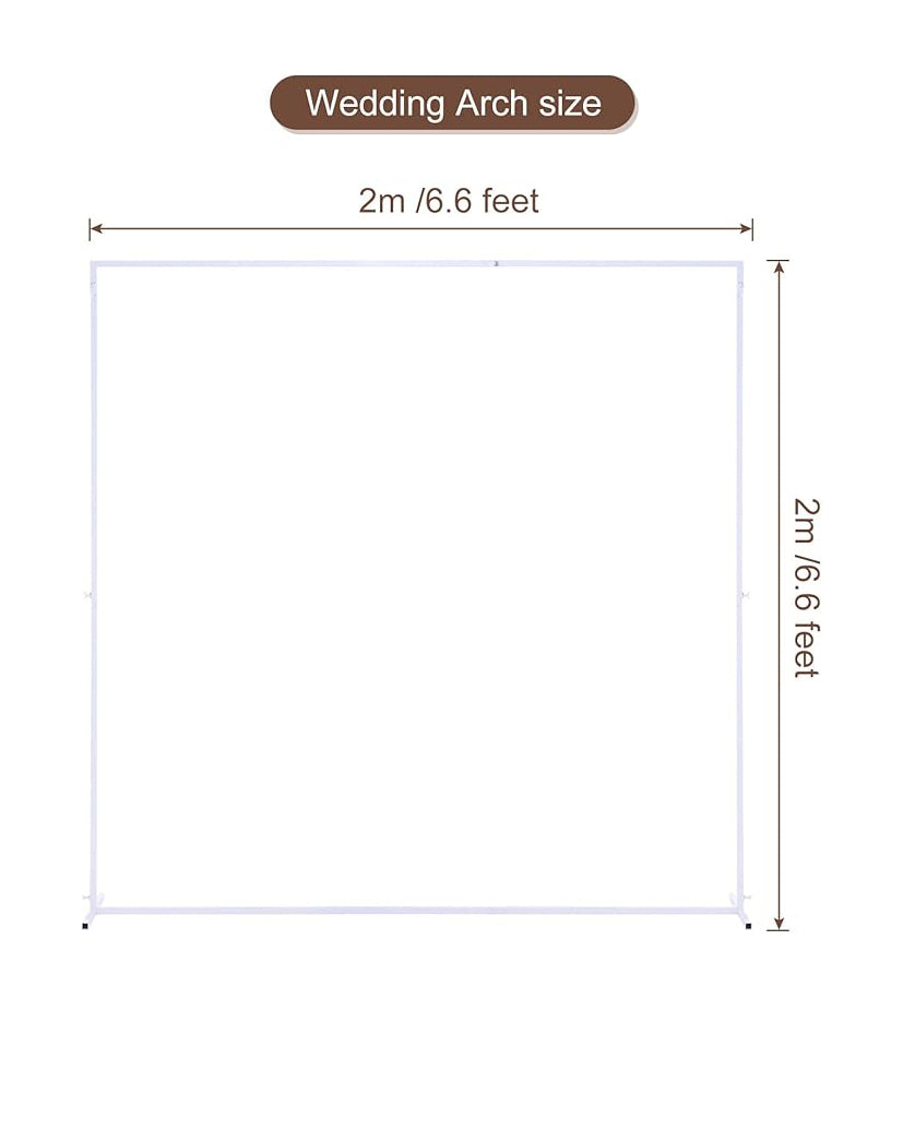 Metal Wedding Square Arch Backdrop 6.6ft x 6.6ft White