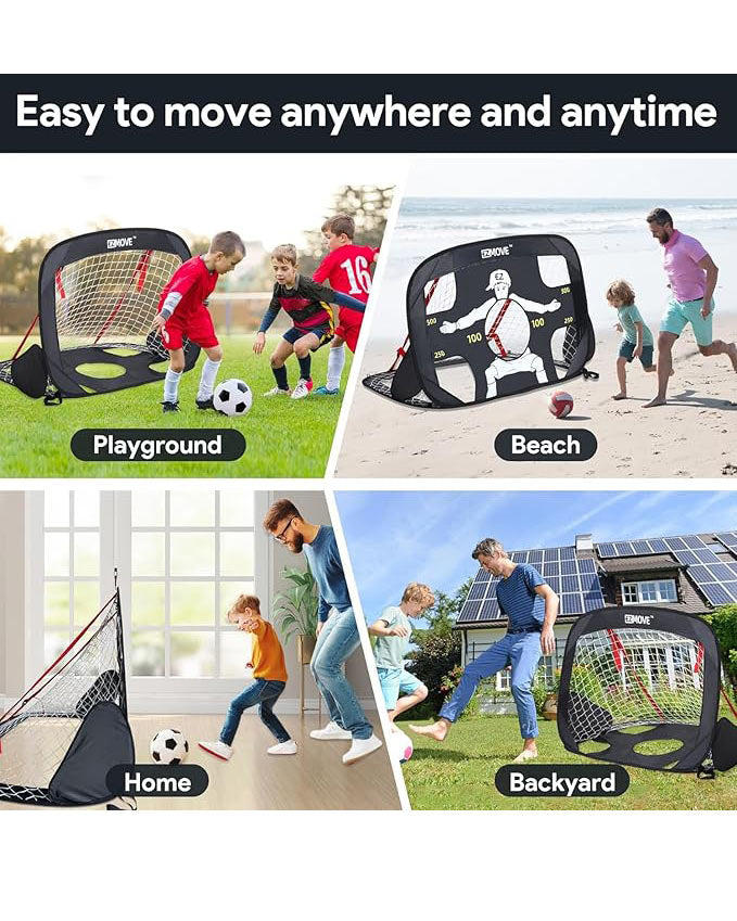 Portable Pop-Up Football Goal Set for Kids 80x120x80cm