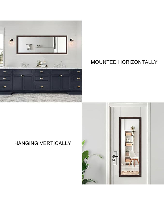 Poshions Full Length Door Wall Mirror Black 130x45cm