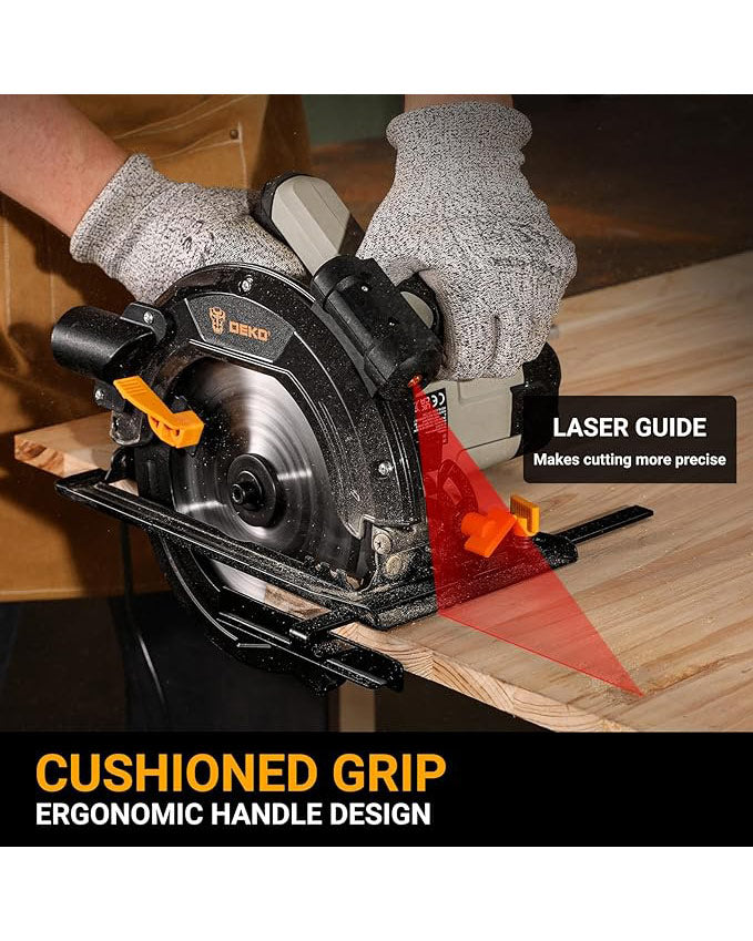 DEKOPRO Circular Saw 1400W 5500RPM 24T 40T Blades