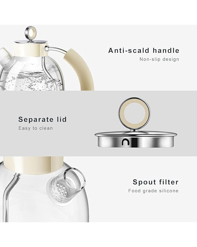 ASCOT Electric Kettle Glass 1.5L Cream