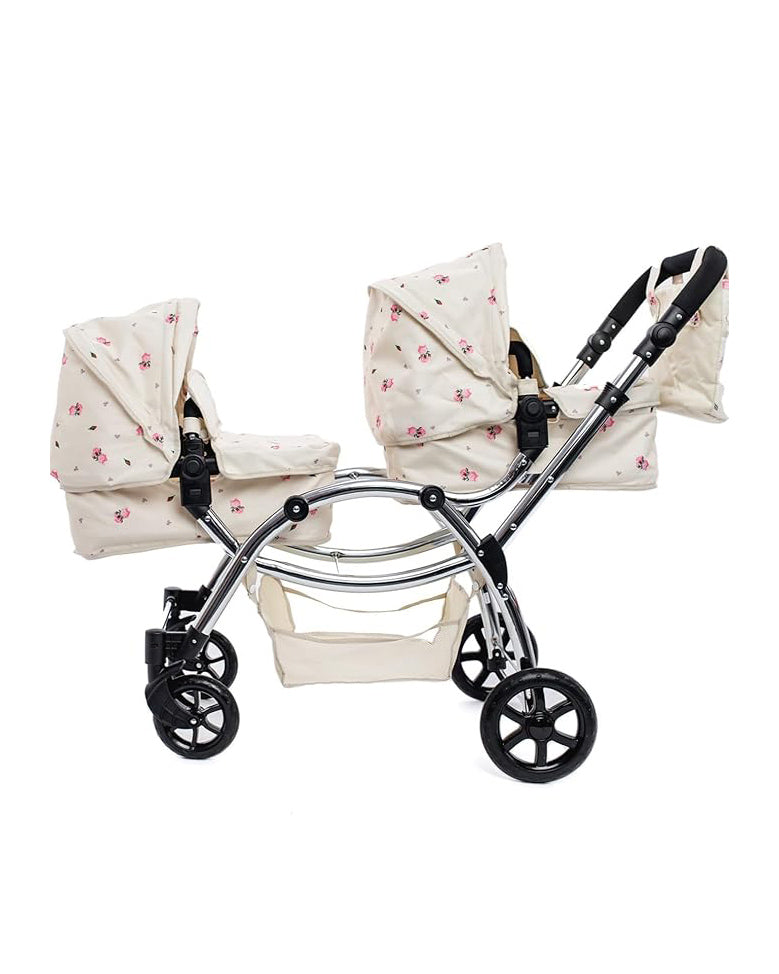 Roma Darcie Twin Cream Dolls Pram Ages 3+ Cream