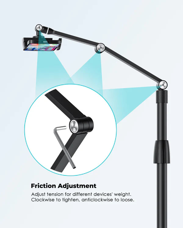 Tablet Phone Desktop Overhead Stand C Clamp Silver