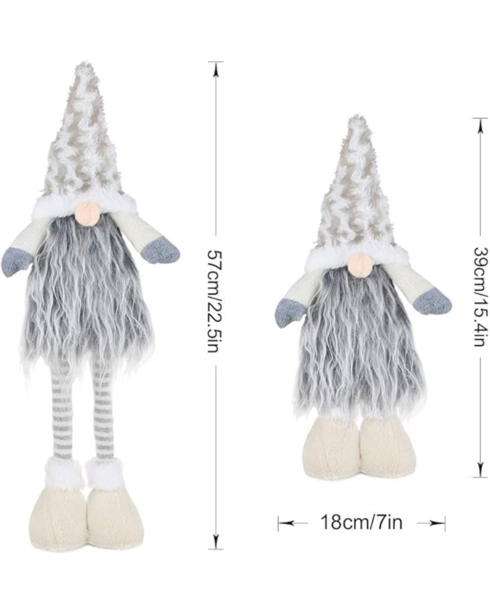 Christmas Gonk Extendable Legs Ornament Grey