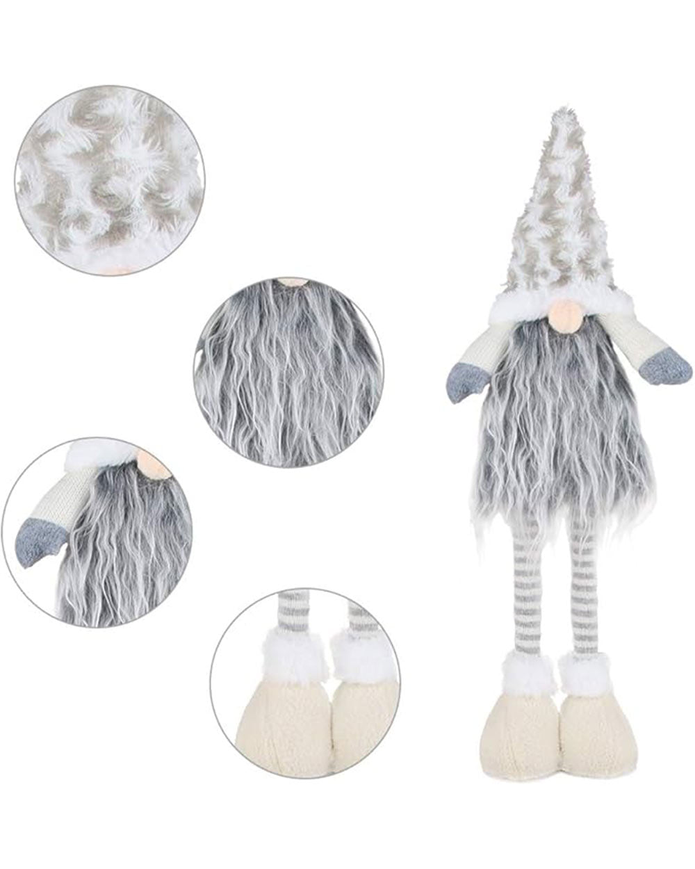 Christmas Gonk Extendable Legs Ornament Grey