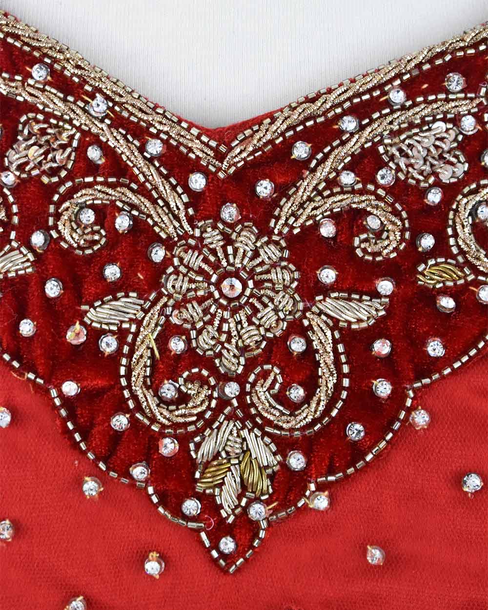 Red 3 Piece Bridal Peplum Lehenga Dupatta Size 12-14