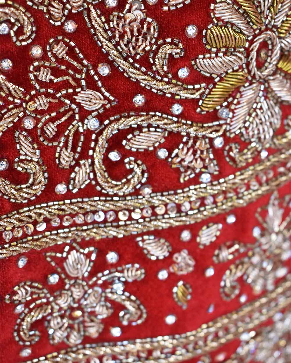 Red 3 Piece Bridal Peplum Lehenga Dupatta Size 12-14