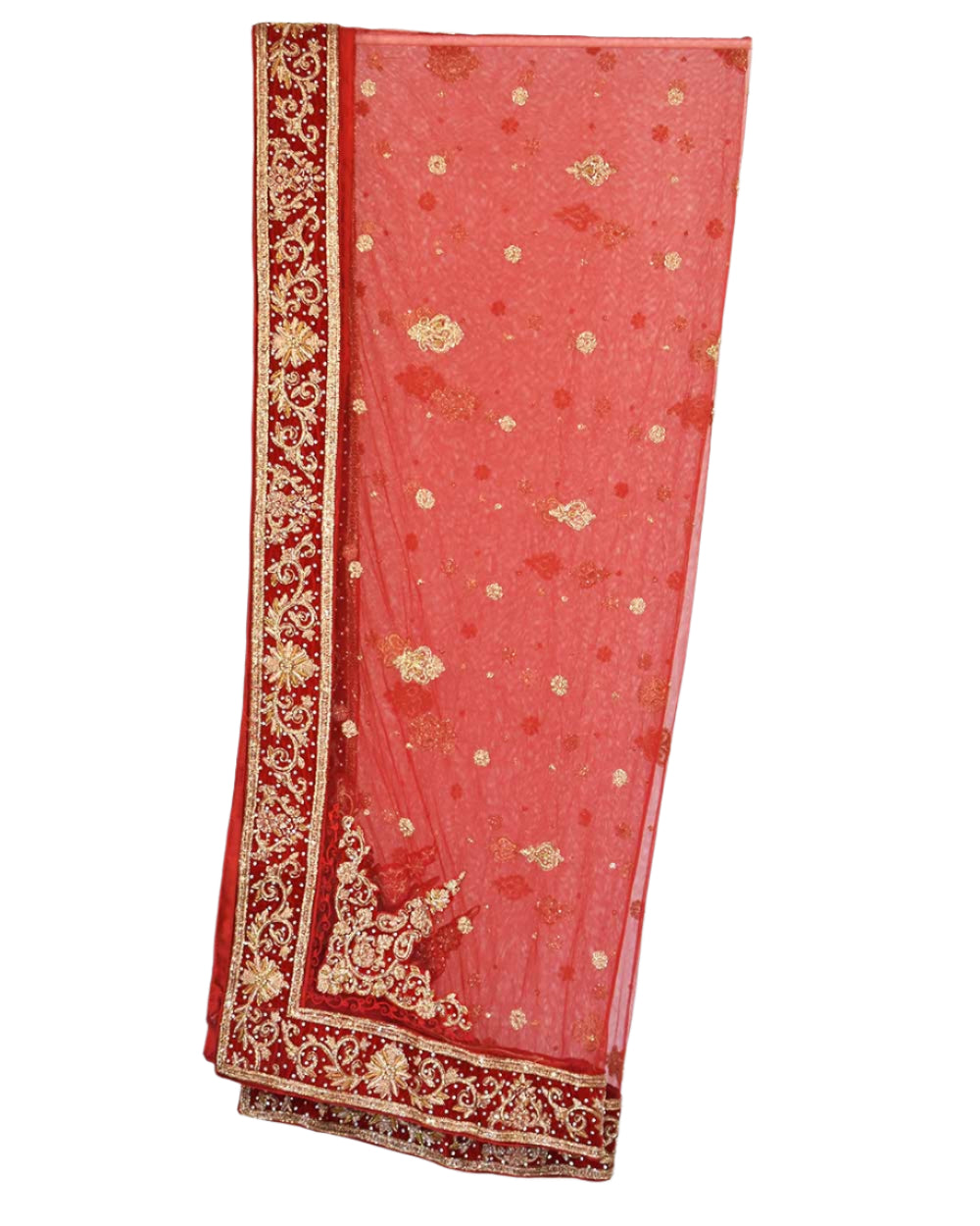 Red 3 Piece Bridal Peplum Lehenga Dupatta Size 12-14