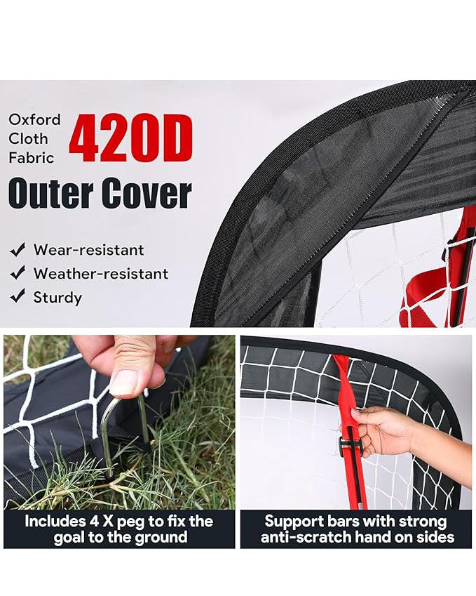 Portable Pop-Up Football Goal Set for Kids 80x120x80cm
