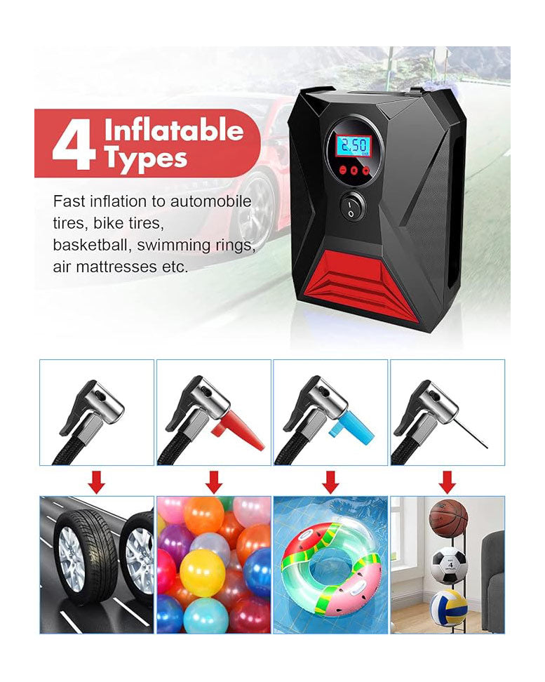 E-SMARTER Car Tyre Inflator Air Compressor Portable